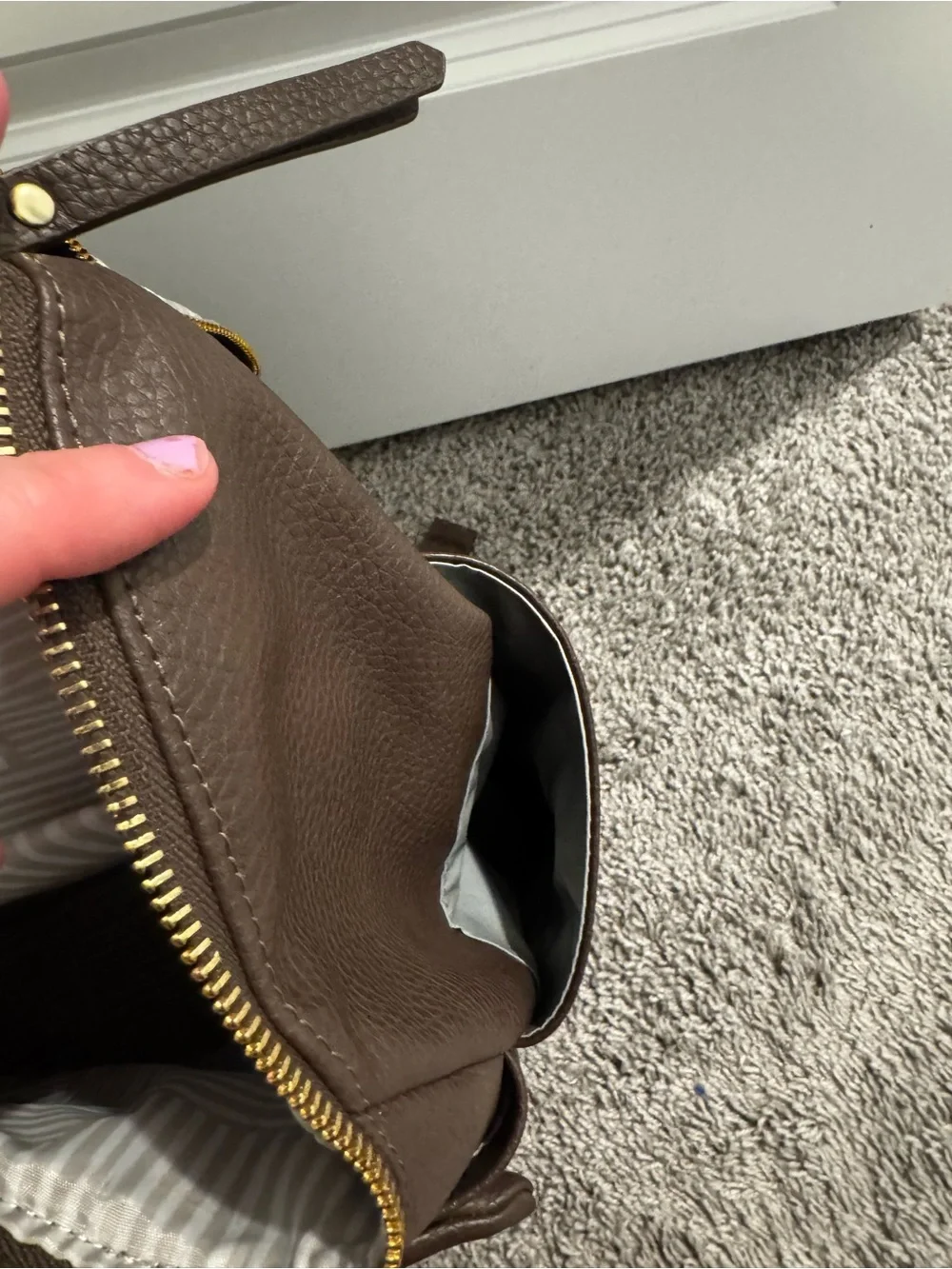Petunia Pickle Bottom Chocolate Brown Leather Backpack